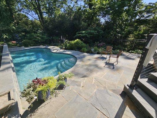 Beautiful Pool and Hardscape we helped this customer design & create.