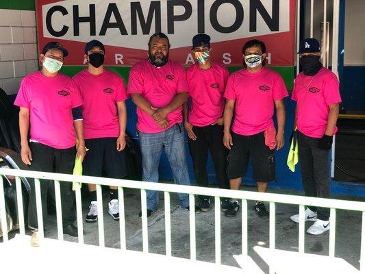 Champion Carwash team ready to service you! The all new Champion Carwash. #1Carwash in town. Come see us today.