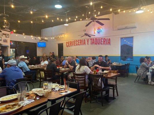 Main dining area with tv