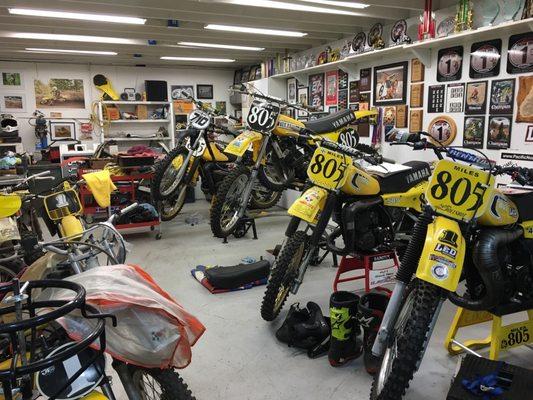 Steve races and repairs vintage Yamaha bikes too!