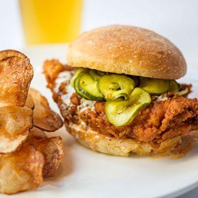 Nashville hot fried chicken sandwich