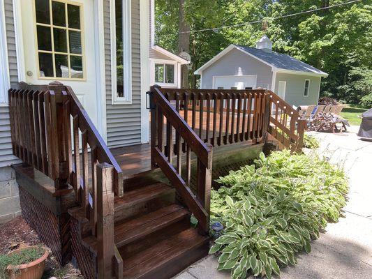 Deck staining we did last week!