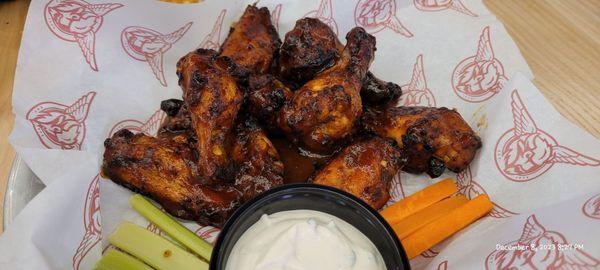 Classic wings with Habanero BBQ Warning  HOT HOT