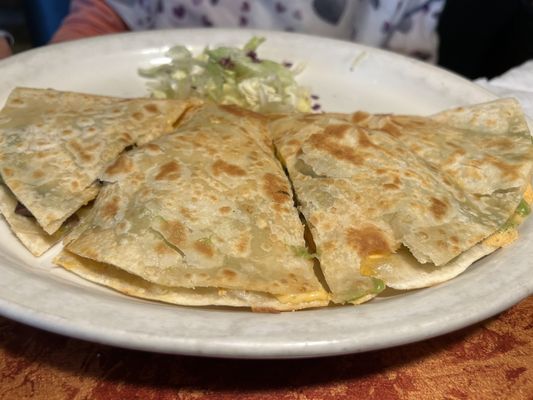 From the daily specials board - a "Mar y Tierra" quesadilla.  We liked it.