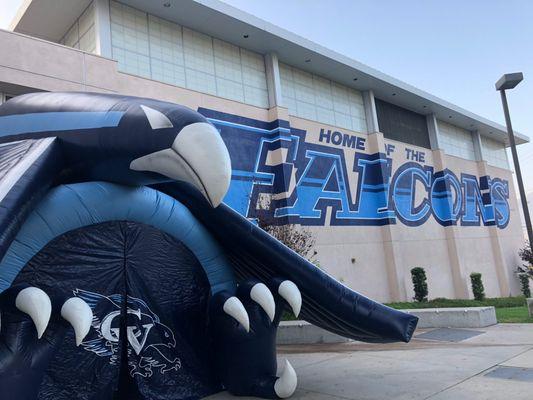 The Falcon Tunnel all set up to welcome our 9th grade students on their first trip to school to register!