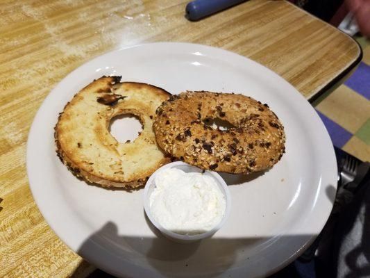 Everything bagel with cream cheese