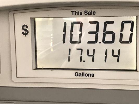 Now this is the new record for the highest gas bill ever paid; replacing the previous highest of one hundred dollars even.