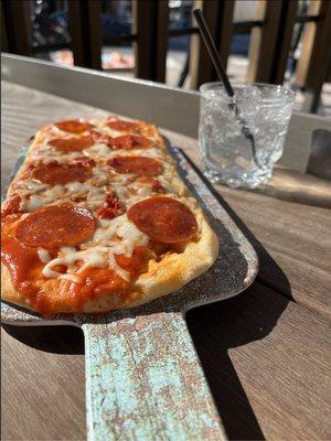 $3 happy hour flat bread and $3 happy hour well drinks