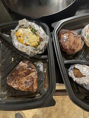 Steak on the left was labeled 6 oz. One on the right was labeled 8 oz. Does that look right?