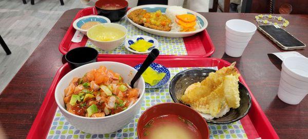 Curry Donkatsu ($12) & Poke Bowl ($15)