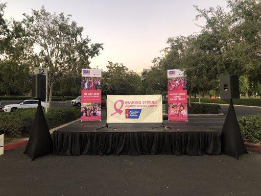 Stage for American Cancer Society Walk