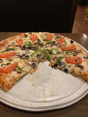 Large veggie pizza