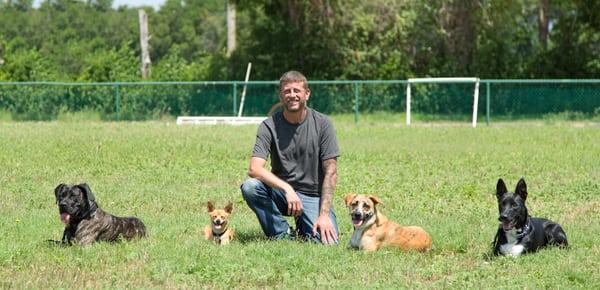 Roscoe, Anakin Karma and Oso at Starmark Academy with a great down stay for the camera.