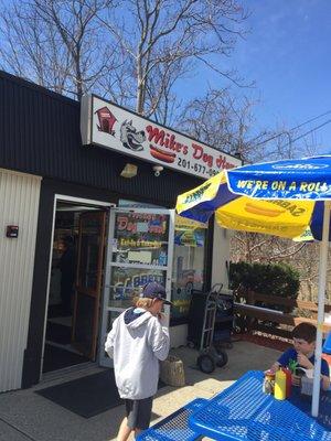 Turn at the Walgreens- look for the blue and yellow umbrellas