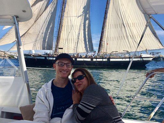 Enjoying the sailing next to Tall-ship Californian