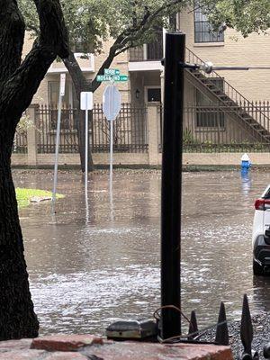 Street flooding when there is heavy rain. happens at least once a year