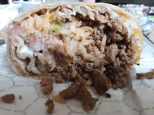 Loaded beef burrito