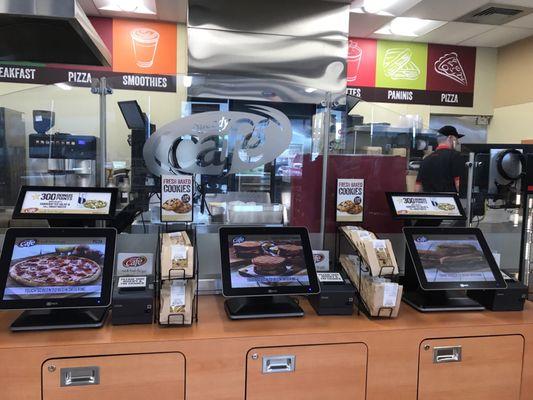 Wow! Kiosks ordering for the fresh cafe.