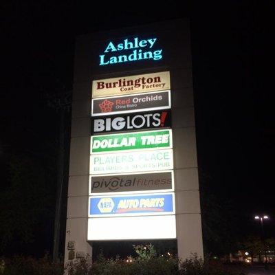 Ashley Landing pylon sign on Sam Rittenberg Blvd