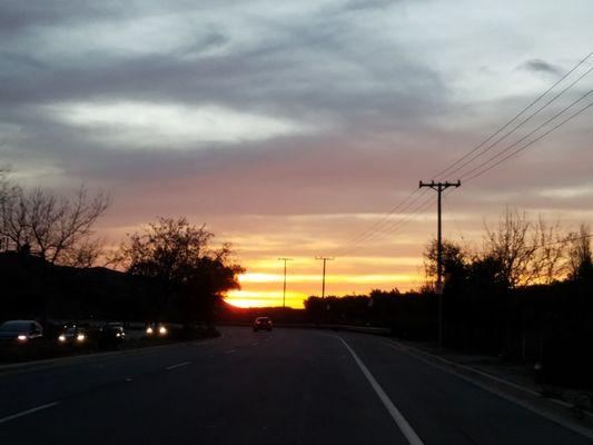 Winter sunset on Olsen Road.