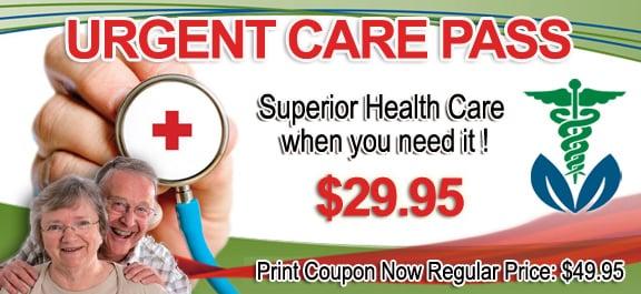 Visit our Website to receive a $29.99 Urgent Care Pass Discount Voucher!