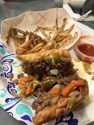 Steak sandwich and fries! The steak sandwich was amazing!!!!