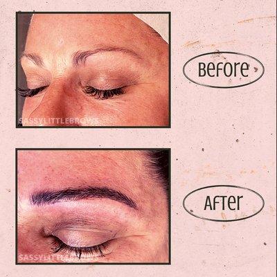 combo of microblading and shading