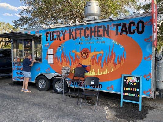 Us supporting local businesses! So we stopped by to try Fiery Kitchen Taco