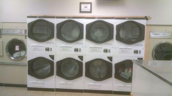 New dryers. 5 minutes for a quarter.