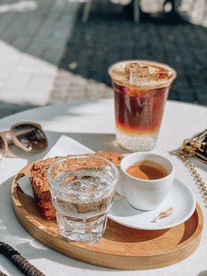 espresso shot on top of the tonic.