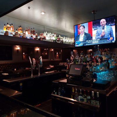 Bar has plenty of options and a great place to go and watch TV while you're having a meal