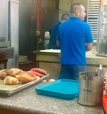 These guys are awesome quick, kneading he dough and bring out fresh baked bread