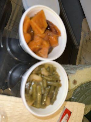 Sweet potatoes and green beans