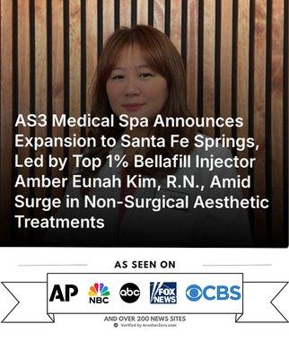 AS3 Expands to Santa Fe Springs. Featured on AP, etc. Read article at https://bit.ly/as3medspafeature | Best medical spa in Santa Fe Springs