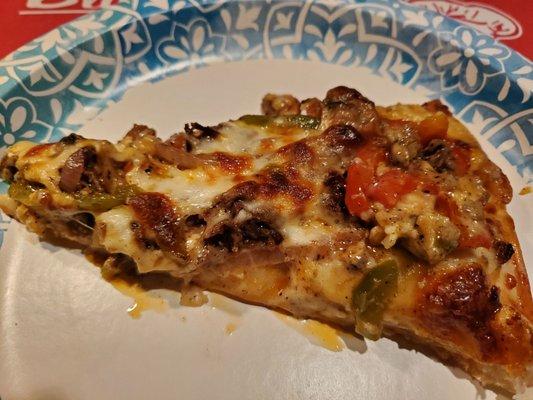 Steak pizza (with sweet peppers)