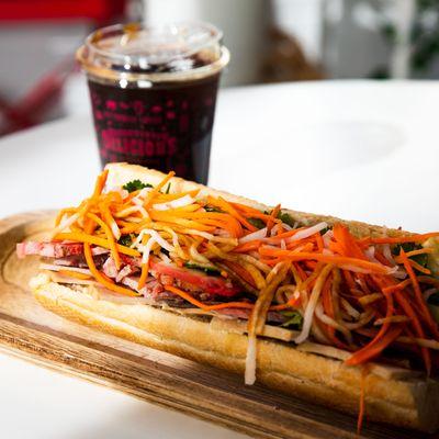 Breakfast, lunch, or early Dinner options with our original Vietnamese Banh mi sandwich and coffee of your choice.Breakfast, lunch, or early