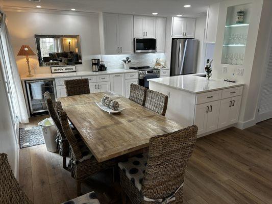 New cabinets, appliances and floor. Wonderful.