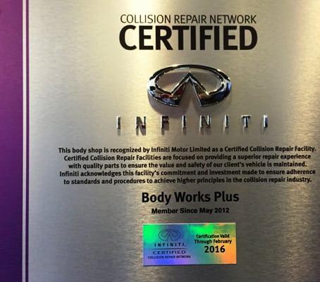 Infiniti certified