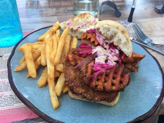 Coconut crusted Tilapia sandwich