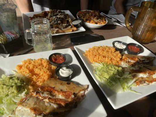 Steak quesadilla platters for dinner