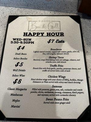 Happy Hour Menu