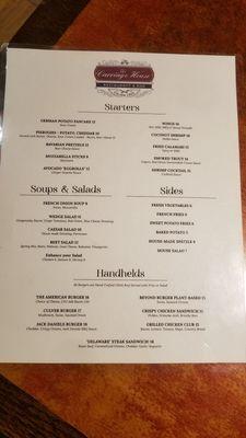 Menu p.1 as of September 2024