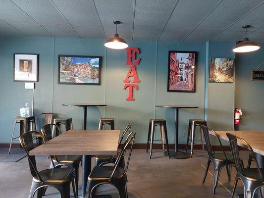 Interior of the restaurant showing the tables