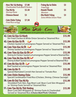 Pho So 1 Menu as of 12/15/2023