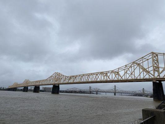 Second Street Bridge -- the "butter bridge" -- viewed from Kentucky waterfront.