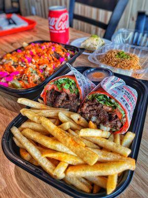 Beef Wrap Combo (comes w/ fries and canned soda) (IG: vetteats)