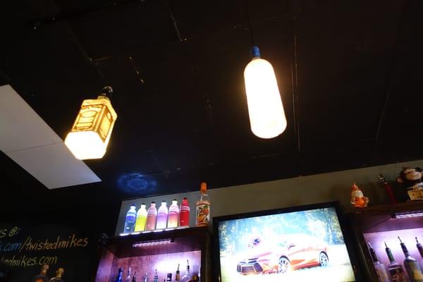 Liquor bottles for lights