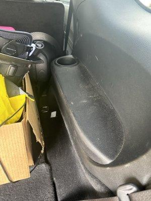 The state of my vehicle immediately after leaving and paying extra for them to clean the back seats and trunk area.