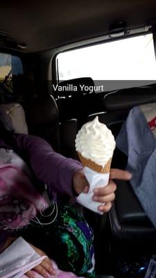 Vanilla yogurt cone