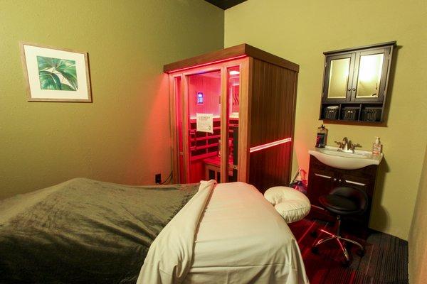 Infrared Sauna, Massage and Facial All in One Room